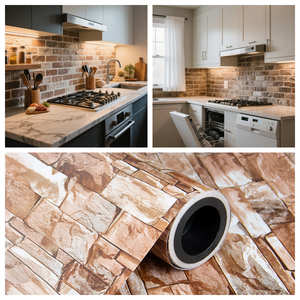 Papel Tapiz 3D de PVC con Textura de Madera, Papel Tapiz de Ladrillo y Piedra, Adhesivo Decorativo para Paredes Interiores del Hogar - Product Image 5