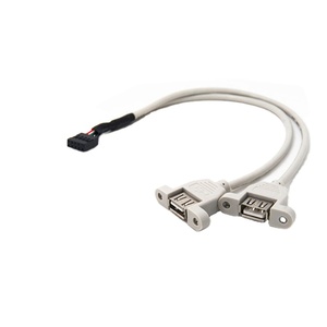 PC-Gehäuse Intern 9Pin 9P USB-Buchse zu Dual 2 Port USB 2.0 A Buchse Schraub verriegelung kabel - Product Image 1