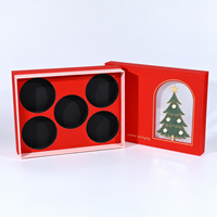 Boîte cadeau rigide personnalisée avec insert séparateur pour emballage de biscuits, bonbons et chocolats de Noël, impression de logo personnalisée