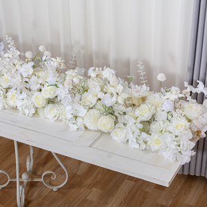 Flores blancas Fila de flores de cerezo Flores artificiales Camino de mesa Pasillo Corredor floral Evento DE BODA Corredor de flores de cerezo - Product Image 6