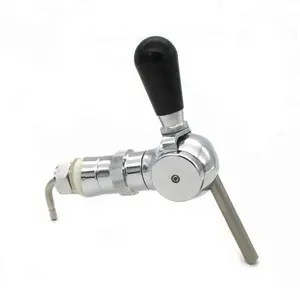 Automatic Belgian Flow Control Brass Chrome Plated Ball Type Adjustable Beer Tap For Drink Dispenser