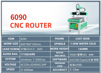 Routeur CNC 6090 pour le travail du bois, utilisation en menuiserie, production de meubles en MDF, machine de nesting du bois