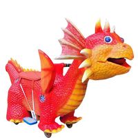 Dinosaure rouge à pièces marchant Animal intérieur enfants Arcade Machine simulateur Console de jeu pour enfants