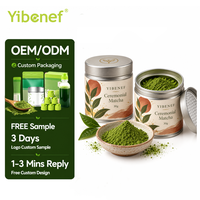 Poudre de thé matcha biologique cérémonial Yibenef 30g en boîte, poudre verte fine, OEM ODM, emballage personnalisé, fournisseur en gros