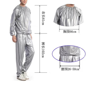 Setelan <span class=keywords><strong>Sauna</strong></span> Pria Wanita Ramah Lingkungan Berbahan PVC dengan Hoodie dan Lengan Panjang, Pinggang Elastis untuk Kebugaran, Penurunan Berat Badan, dan Pelangsingan Tubuh - Product Image 6