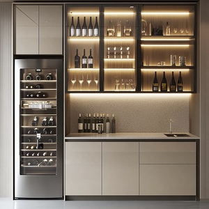 Marble Wine Bar <strong>Cabinet</strong> <strong>With</strong> Locking <strong>Liquor</strong> <strong>Cabinet</strong> Home Furniture Wood Storage Wood Panel Style - Product Image 2