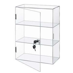 Vitrine en acrylique avec portes verrouillables, 3 niveaux, transparente, pour <span class=keywords><strong>magasin</strong></span> de détail - Product Image 5