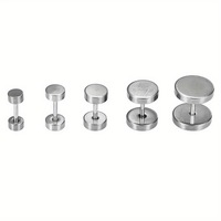 Aroncent Lot de 12 (6 paires) de plugs et écarteurs d'oreille coniques en acier inoxydable noir, 4-10 mm, unisexe