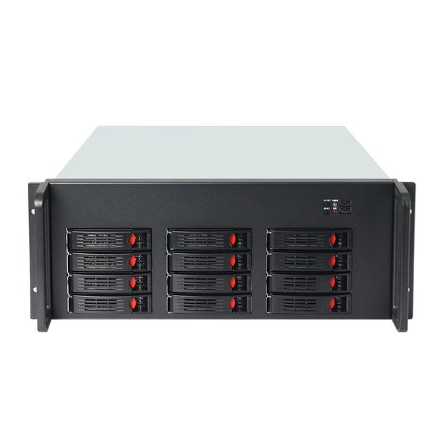 Top Quality Hot Swap Server Chassis 19 Inch Industrial EATX 4u Server Case 12 Disk Positions SAS/SATA Backplane