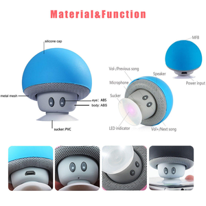 Xách tay <span class=keywords><strong>mini</strong></span> IPX4 không thấm nước LED chiếu sáng Silicone cốc hút nấm loa Pin Nhà hát bên ngoài trời máy tính - Product Image 5