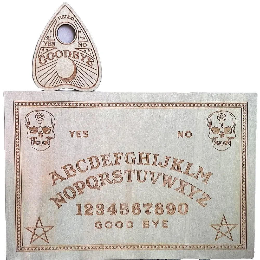Tablero de madera personalizable Ouija, tabla de madera con láser para tallado de espíritu, juego único de mensajes metalizados, tabla personal para hablar
