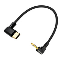 Adaptador de Audio USB-C a 3.5mm de 4 Polos, 0.3m, 90 Grados, con Blindaje Combinado, 1080P, para Grabación de Micrófono y Cámara de Smartphone