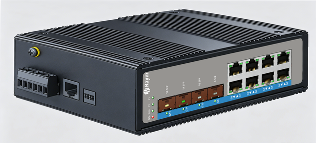 12Port Industrial Gigabit Ethernet Switch DIN Rail -40~75°C Wide Temp Managed IS202-8G4GS