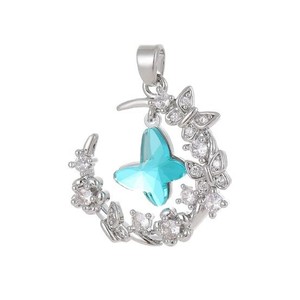 Ciondoli a forma di farfalla blu e rossa con zirconi, accessori fai da te per collane, componenti per la creazione di gioielli personalizzati fatti a mano - Product Image 4