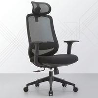 Chaise de bureau exécutive moderne, design ergonomique, hauteur réglable, dossier haut en maille, chaise d'ordinateur en plastique