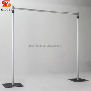 SMOOTH Hot Sale Adjustable Aluminum Square <b>Backdrop</b> <b>Stand</b> with Stable Metal Base Reusable Wedding Fabric Curtain <b>Stand</b> - Product Image 3
