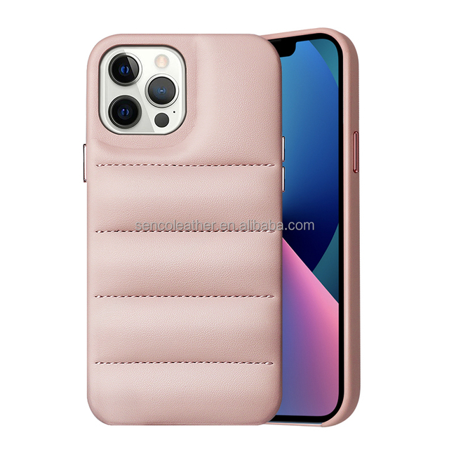 Luxury Puffer Leather Phone case Leather Phone case Custom Puffer for iphone case for iphone 15 Pro Max