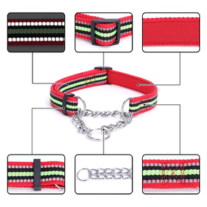 Collar Reflectante para Perro con Cadena en P, Material de Nailon con Forro Suave para Perros de Raza Grande como Golden Retriever, Correa para el Cuello - Product Image 2