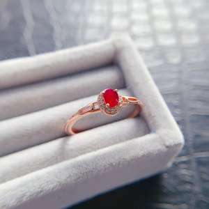 Gioielli in Argento Sterling 925 con Pietra Preziosa Naturale Taglio Ovale 3*4, Gioielli di Moda per Fidanzamento e Promessa Eterna per Donne - Product Image 2