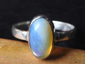 Australian Multi Fire <b>Opal</b> Gemstone Wedding <b>Ring</b>-<b>Silver</b>-October Birthstone-Solid <b>Opal</b>-11x6mm-7 US Size-Handmade Classic Party - Product Image 4