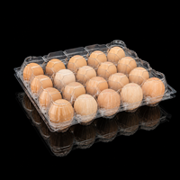 Boîte d'emballage commerciale pour œufs, 20 compartiments, en PET transparent de qualité alimentaire, empilable, antichoc, avec cavités indépendantes