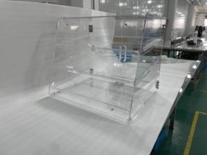Estante de exhibición de panadería de acrílico transparente con letrero de primavera para presentar pasteles, panes, pasteles - Product Image 3