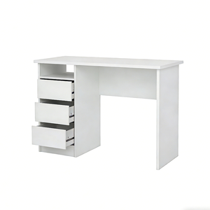 <span class=keywords><strong>Escritorio</strong></span> de Oficina Contemporáneo Blanco con 3 Cajones y Gran Espacio de Almacenamiento para el Hogar y la Empresa, Mesa de Oficina Pequeña con Cajón de Madera - Product Image 2