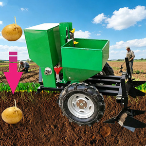 Semoir à pommes de terre vert à une rangée, entraîné par un tracteur, haute productivité, équipement agricole - Product Image 1
