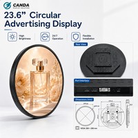 23,6 inç Ekran Özelleştirilmiş Dijital Tabela LCD Ekran PCAP Dokunmatik Monitör Yüksek Parlaklık Android İşletim Sistemli Dahili CMS Kenar Aydınlatmalı LED