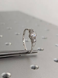 Vintage Art Deco Anillo de Diamantes de Plata Hecho a Mano Compromiso Aniversario Promesa Alianza de Boda para Mujer - Product Image 5