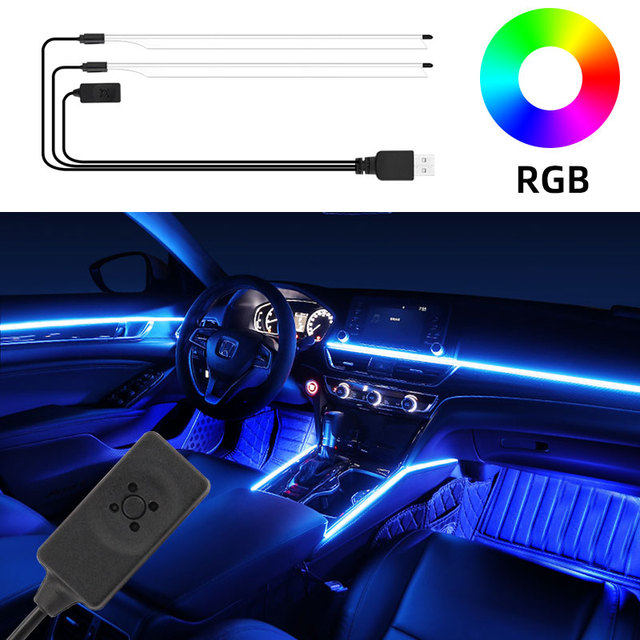 Hot Sale USB Control Colorful Car Interior Decorative RGB Car Ambient Light Strip Ambient Lights for Cars Atmosphere Lamp Rgb