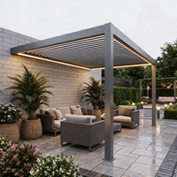 Pergola à lames orientables en aluminium, configurée sur mesure pour un usage résidentiel et commercial