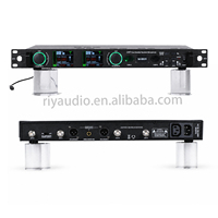 Micrófono Inalámbrico Profesional de Doble Canal M-8605 con Tecnología True Diversity y Pantalla TFT para DJ, Escenario, Espectáculos y Canto