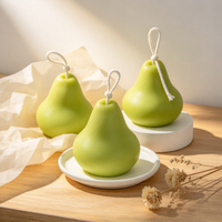 Bougies parfumées personnalisées en forme de fruits, bougies mignonnes en forme de poire et de pomme, décoration de Noël pour la maison, cadeau unique
