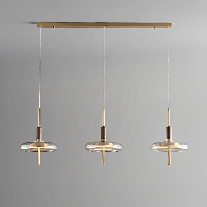 Glass Home Decor Nordic Gold Hanging Lamp Indoor Suspension Led Pendant Light For Kitchen