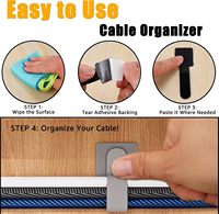 80PCS Correas de Cable de Gancho y Bucle de Nailon 100%, Autoadhesivas, Reutilizables, Ajustables, para Organización de Cables en Escritorio, Hogar y Oficina, Color Negro