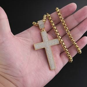 Collier Croix de Jésus Bling Bling Micro-Pavé CZ, Bijou Rap Simple et Tendance, Vente Chaude - Product Image 3