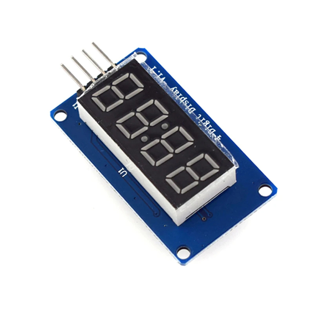 TM1637 LED Display Module 7 Segment 4-Bits 0.36Inch Red Anode Digital Tube LED Brightness Adjustable with Clock Hour