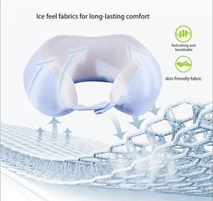 Jiyimei YM-U232-1 Nouveauté 2025 Oreiller de voyage ergonomique portable en mousse à mémoire de forme en forme de U, lavable, pour le soutien du cou en avion et au bureau - Product Image 4