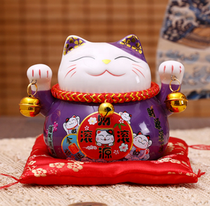 Tirelire en porcelaine japonaise de 4,5 pouces pour la maison, l'hôtel, la décoration de la société, figurine en céramique, cadeau, chat porte-bonheur <span class=keywords><strong>Maneki</strong></span> <span class=keywords><strong>Neko</strong></span> - Product Image 4