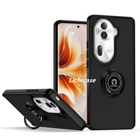 Lichicase mat givré béquille porte-anneau magnétique Anti gravité coque de téléphone pour Oppo Reno 11 pro couverture arrière
