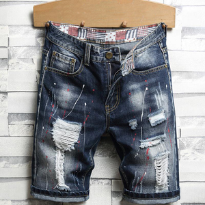 Thời Trang Mới Mens Ripped Jeans Quần Áo Thương Hiệu Quần Short Mùa Hè Quần Short Denim - Product Image 4