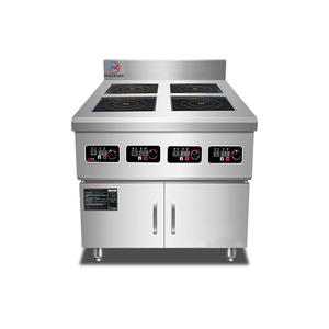 Fornello a Induzione a <span class=keywords><strong>4</strong></span> Fuochi in Acciaio Inox con Funzione Hotpot 220V 3500W per Cucine Commerciali e Alberghiere - Product Image 1
