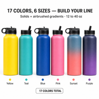 Bouteille d'eau isotherme en acier inoxydable 304, grande capacité 32oz/40oz, couleur dégradée, pour la gym, les sports et les activités de plein air