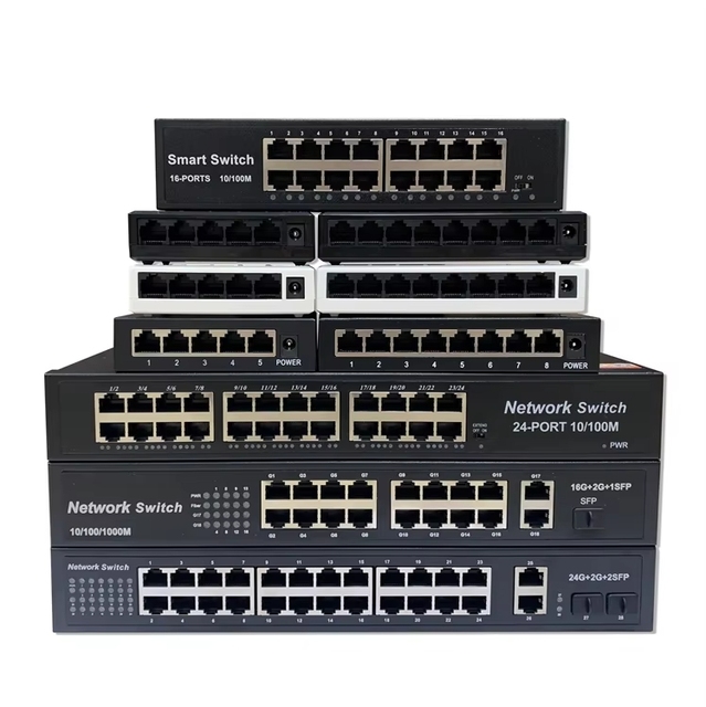 Factory 5 8 16 24 Port Gigabit Network Switch IEEE 802.3AF/AT/BT 10/100mbps Ethernet Switch 5 8 16 24 Port in Stock for Cctv