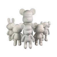 Figurines vierges Fluid Bear en gros, Figurines Ours Violent et Ours Dudu en vinyle, à peindre soi-même, thème animal, jouets créatifs, fourniture d'usine