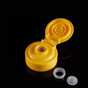 38/40 Food Grade Safe Honey Bottle Caps With Silicone Valve, Smooth Skirt Hinged Honey Bottle Caps For Plastic Squeeze Bottle