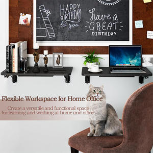 โต๊ะพับเก็บได้แบบติดผนังโต๊ะพับเก็บได้สำหรับห้องครัวโต๊ะซักรีดแบบพับได้โต๊ะลอยสีดำสำหรับพื้นที่ขนาดเล็ก - Product Image 2