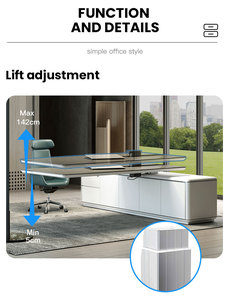 Bureau de direction en forme de L à prix d'usine avec tiroir verrouillable et support pour unité centrale, certifié BIFMA - Product Image 2