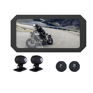 Écran tactile de navigateur Dashcam Sony de 6.25 pouces pour moto avec caméras avant et arrière CarPlay sans fil et couleur TPMS DIY - Product Image 1